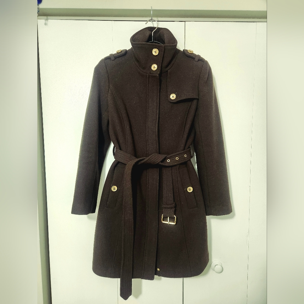 Michael Kors Olive Green Wool Coat 4